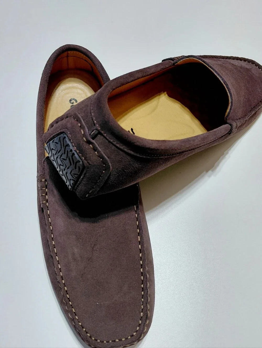 GO TOUR Men's Brown Suede Slip-On Loafers Size 11M